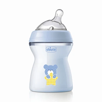Бутылочка пластик Chicco Natural Feeling NEW, 250 мл, 2м+, Голубой