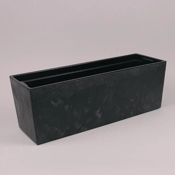 Горшок пластиковый BEGONIA ECO recycled с вкладом черный бетон 56 см. (80099)
