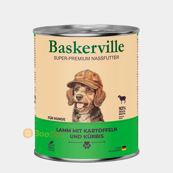 Консервований корм Baskerville для собак, баранина з картоплею та гарбузом, 800г