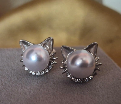 Сережки біжутерія Цвяшки Кіцюні 1.4 см Fashion Jewelry Сріблясті