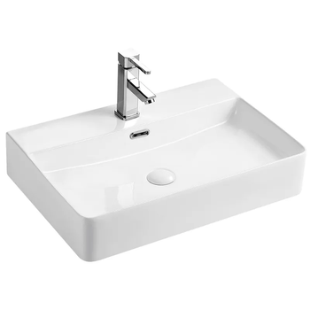 Раковина подвесная-накладная Mixxus Premium QUADRO-0204 600x420x130mm (отверстие под смеситель, перелив) (MP6719)