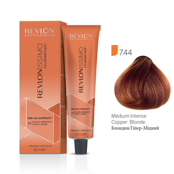 Краска для волос 7.44 Блонд интенсивно-медный Revlon Professional Revlonissimo Colorsmetique 60 мл