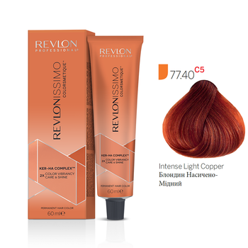 Краска для волос 77.40 Интенсивный блонд медно-натуральный Revlon Professional Revlonissimo Colorsmetique 60 мл