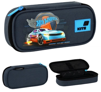 Пенал школьный Kite Hot Wheels 21x8.5x4.5 см Серый (HW26-662)