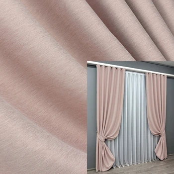 Комплект готових штор VR-Textil Блекаут двосторонній Eclipsе № 1793ш Пудровий 125х270 см 2 шт (39-962)