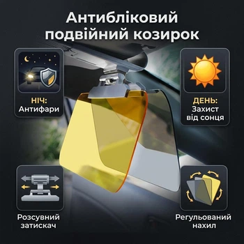 Антибліковий козирок в авто CarrShader, 2 панелі, 320 х 110 мм