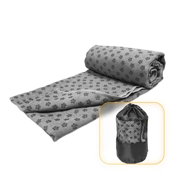 Спортивний рушник для йоги Wealis Yoga Mat Towel из микрофибры (Серый)