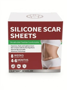 Силиконовый пластырь от шрамов и рубцов Silicone Scar Sheets телесный 4 см x 1,5 м