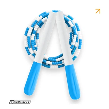 Бисерная скакалка FreeRope EasyFit 2,7 м (бело-голубая)