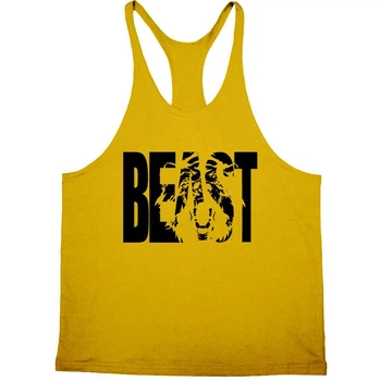 Мужская майка для бодибилдинга BEAST Pink Hero желтая 889-2 XL