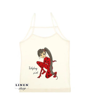 Біла майка на дівчинку 8-9років 134-140см Lady Bug Donella 4371LY