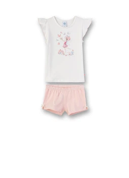 Пижама с коротким рукавом Sanetta для девочки 98 см 232403 слоновая кость