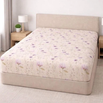Простынь на резинке Бязь Peony Garden Бежевый 160*200 высота 25 см