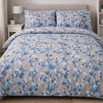 Комплект постельного белья Бязь Azure Bloom 155х215 см Голубой
