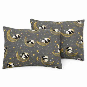 Наволочка Бязь Moonlight Panda 60*60 см Сірий