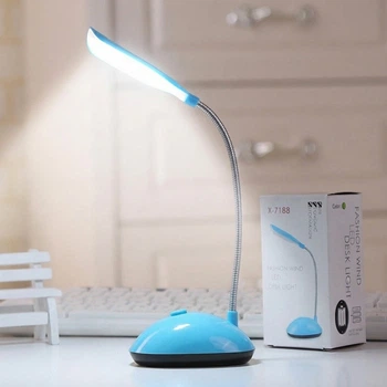 Міні настільна лампа на батарейках Led Desk Light Blue