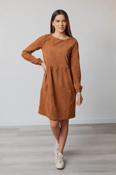 Сукня жіноча Estilo повсякденна-casual мікровельвет карамель 01-203 42р