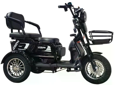 Електричний трицикл Corso «Logan Pro» LN-677408 (1) + 1 ЯЩИК АКУМ, двигун 1200W, акумулятор 72V/28Ah, колеса 300-10, в коробці - Чорний