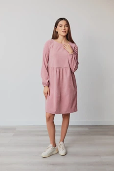 Сукня жіноча Estilo повсякденна-casual мікровельвет пудровий 01-203 42р