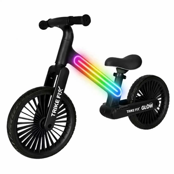 Rowerek biegowy KIK Trike Fix Glow LED Czarny (5903039770751)