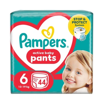 Детские подгузники-трусики Pampers Active Baby Pants размер 6 (13-19 кг) 44 шт