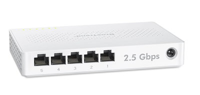 Коммутатор BrosTrend 5-портовый 2.5Gb Ethernet Switch, Plug & Play, для ПК, игровых консолей, NAS, Multi-Gigabit