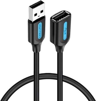 Kabel przedłużający Vention USB 2.0 M - USB 2.0 F 1.5 m, PVC Type Black (6922794748507)