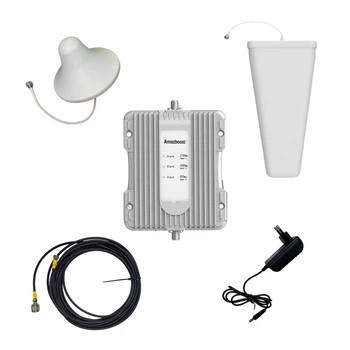Комплект с усилителем мобильной связи GSM 3G/4G LTE на 3 диапазона 900/1800/2100 МГц, DACHI F1
