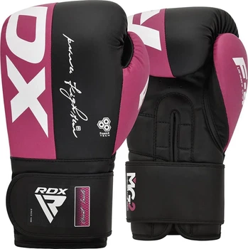 Боксерские перчатки RDX BOXING GLOVES REX F4 черный, розовый 10 унций (BGR-F4P)