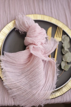 Салфетка с плотной марли для декора стола VTILENE, Blush, 35х35 см
