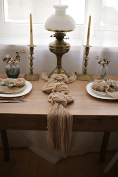 Декоративный марлевый раннер для фотосессий VTILENE, Warm linen, 60 см, 1 м