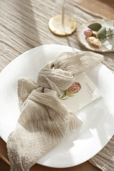 Салфетка с плотной марли для декора стола VTILENE, Chalk beige, 35х35 см