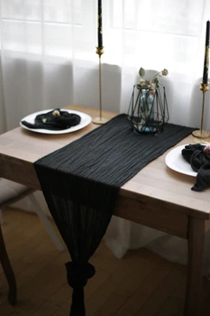 Раннер дорожка на стол из марли VTILENE, Black, 60 см, 1 м