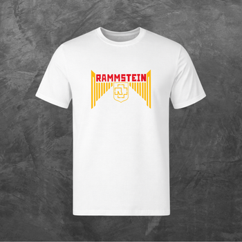 Футболка унисекс с принтом Rammstein Рок Рамштайн базовая белая XL