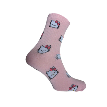 Носки женские с принтом Hello Kitty Хеллоу Кітті світло-рожеві 36-40