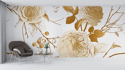 Фотообои флизелиновые Print-walls розы и пионы 0374 300×250 см (Ш×В)
