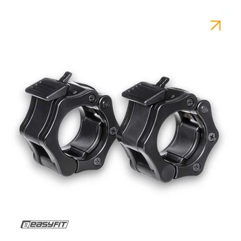 Замки для олимпийского грифа EasyFit Lock Jaw 50 мм (пара) (на штангу под блины-диски 50 мм) черные