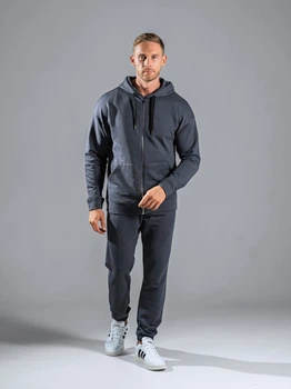 Спортивный костюм мужской на молним демисезонный Teamv Oversize ZIP графит M