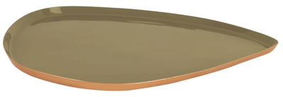 Тарілка декоративна  Present Time Mila металева темно-зелена 26 x 29.5 см (8714302722219)