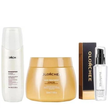 Набор для жирной кожи головы и обезвоженных волос Olorchee: Шампунь Olorchee Anti Grease Shampoo 300 мл + Маска Olorchee Hydro Spa Mask 500 мл + Масло-сыворотка Olorchee Miracle Macadamia 50 мл