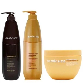 Набор для питания и восстановления волос Olorchee: Шампунь Olorchee Nourishing Moisture Extra Moist 800мл + Экспресс-уход Olorchee Recovery Cream One Minute Repair 800мл + Несмываемая маска Olorchee Intensive Nourishing Leave In Mask 250мл