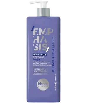 Маска BBcos Emphasis Blond Tech Effect Purple Blue Powering для нейтралізації жовтизни та живлення освітленого волосся, 1000 мл