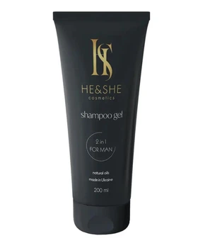 Мужской шампунь-гель 2в1 для очищения и питания кожи и волос HE&SHE Cosmetics Shampoo Gel 2in1 For Man 200 мл