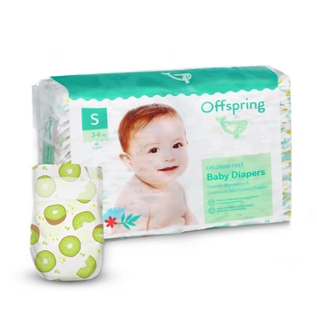 Подгузники Offspring Hairykiwi, размер S, 3-6 кг, 48 шт. (DP-OI-FAT-S48P-HKW)