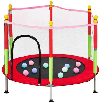 Садовий батут Kik 140 см з сіткою та мʼячами до гри для дітей Червоний KX3936 (5903039748422)