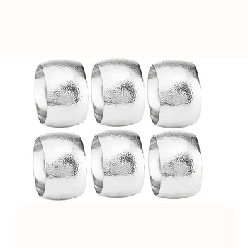 Набір обручок для серветок Leeseph 6 шт Silver (Mv078)