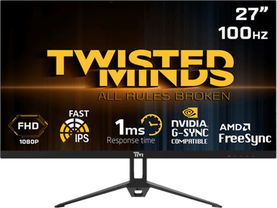 Монітор 27" Twisted Minds ECO Series FHD 100Hz Black (6275000580027)