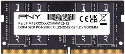 Pamięć RAM PNY SO-DIMM DDR4-3200 8192MB PC4-25600 Performance (MN8GSD43200-SB)