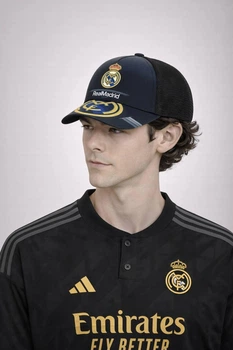 Молодежная кепка с сеткой Реал Мадрид (Real Madrid) One-size Темно-синий
