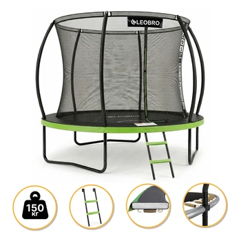 Батут з внутрішньою захисною сіткою 312 см LEOBRO Premium Pro 10FT GREEN (LB-1100)